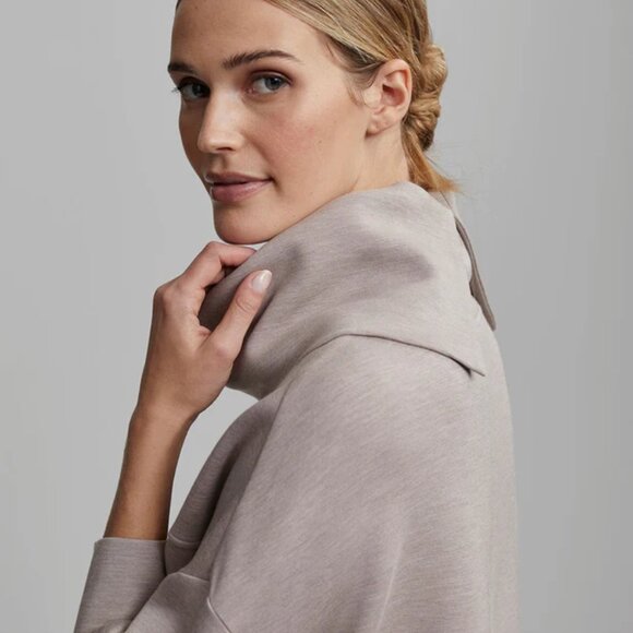 NWT Varley Priya Longline Sweat Taupe Marl Small - Picture 5 of 6